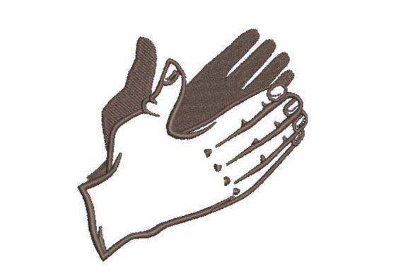 Clapping Hands Embroidery Design