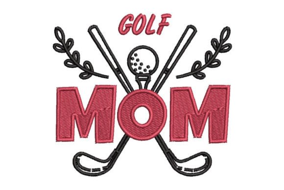 Golf Mom Embroidery Design
