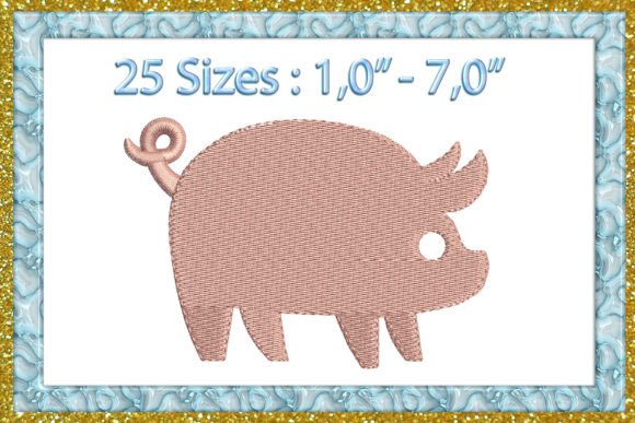 Mini Pig Embroidery Design