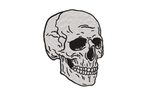 Scary Human Skull Embroidery